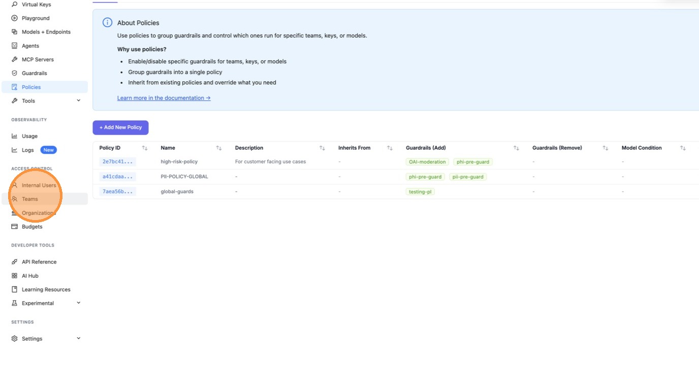 Select teams for the attachment