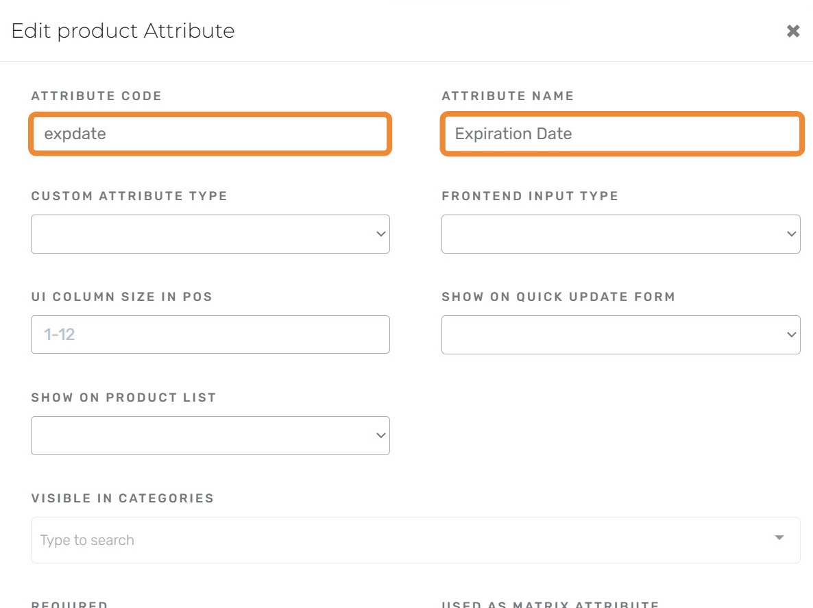 Create Product Expiry Date Attribute - Acadia POS