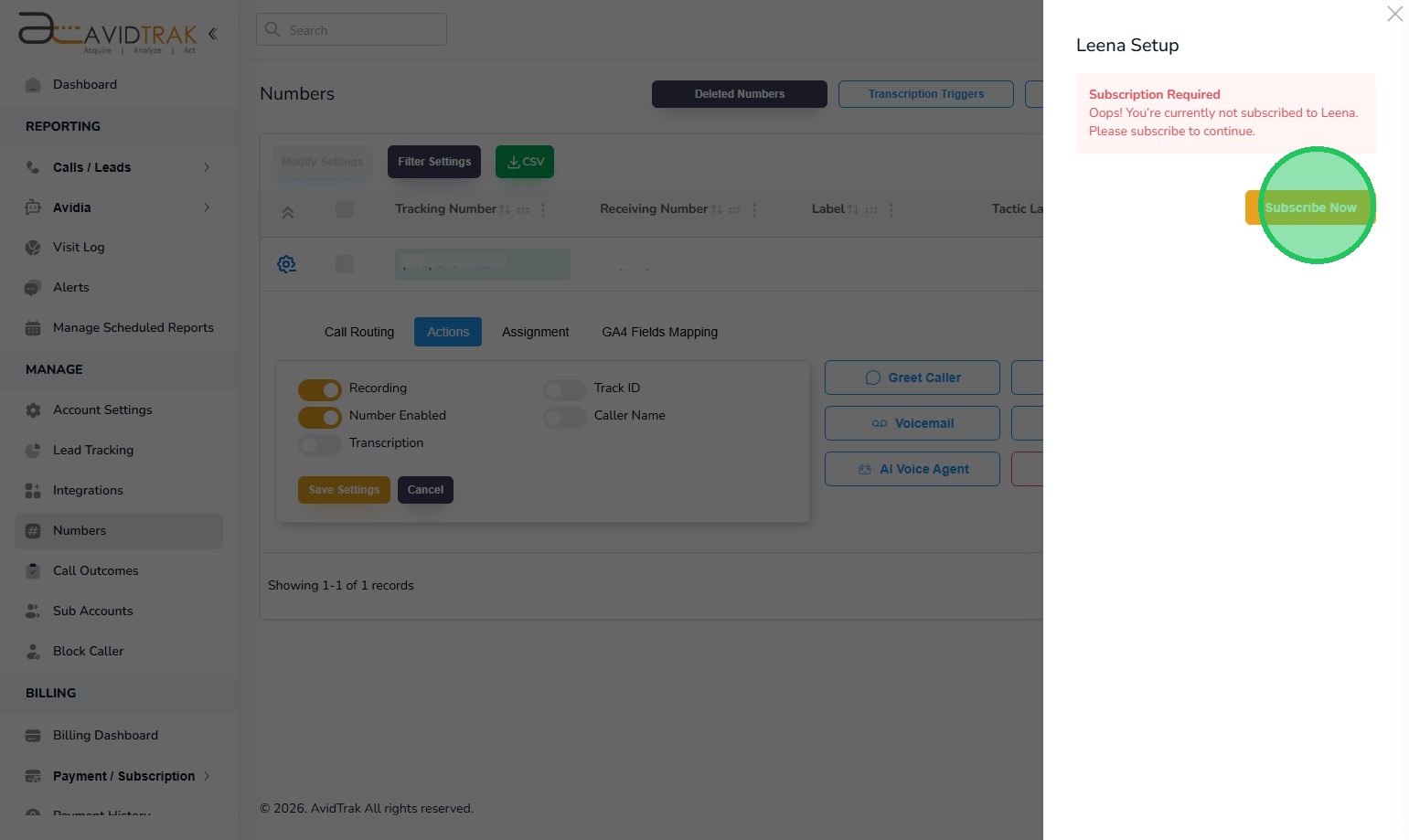 Subscribe Now button