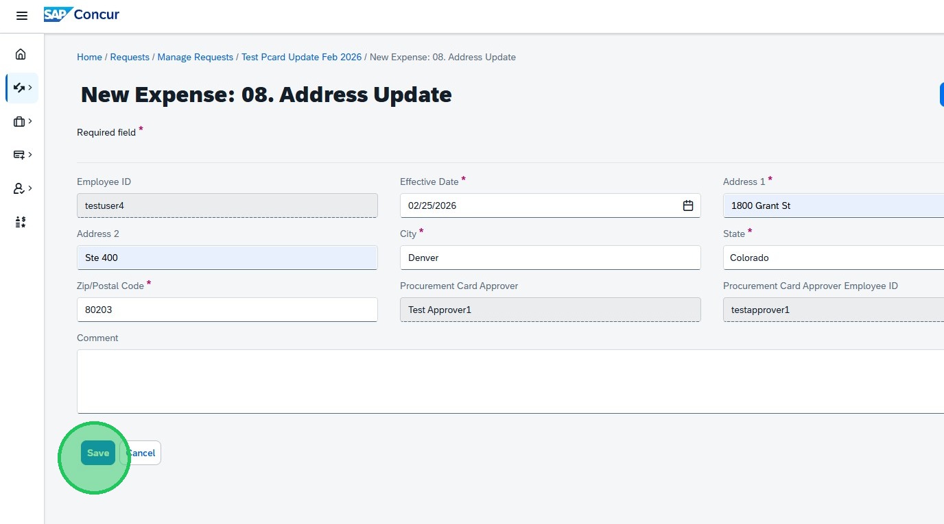 Concur Request: Procurement Card Updates
