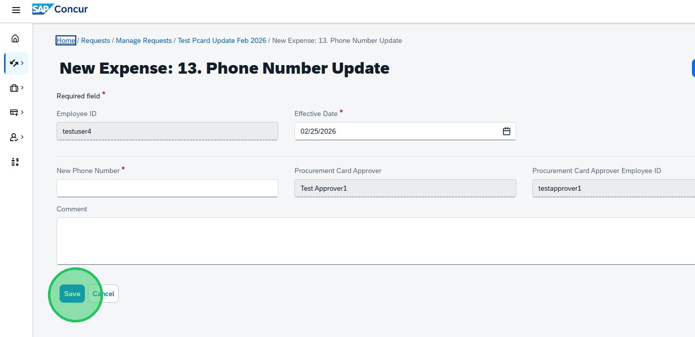 Concur Request: Procurement Card Updates