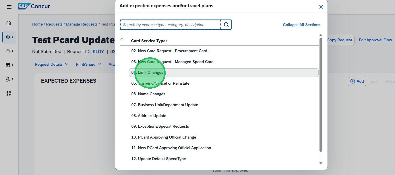 Concur Request: Procurement Card Updates