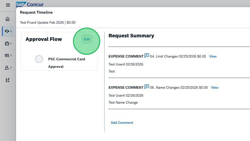 Concur Request: Procurement Card Updates