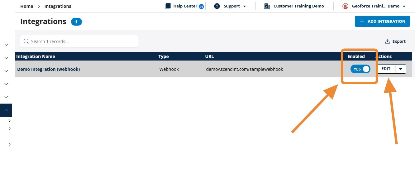Set Up a Webhook Integration and Adding it to an Alert – Geoforce
