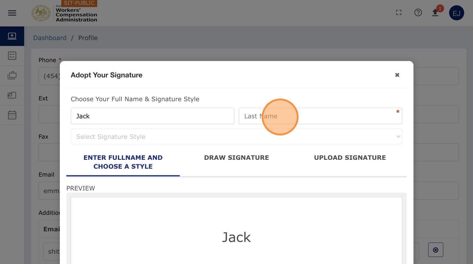 Last Name and signature style