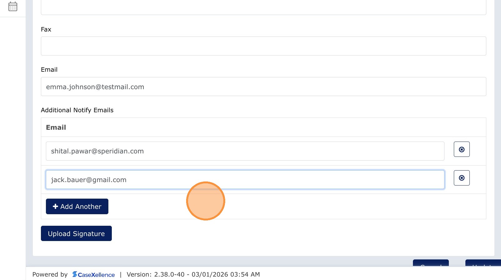 Add Another for extra email