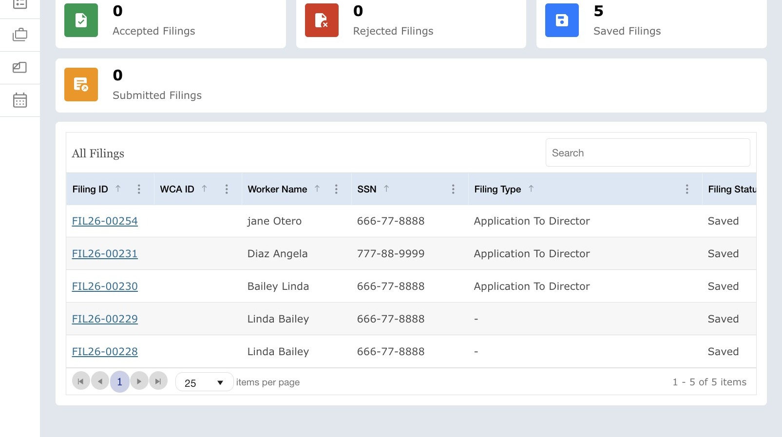 Dashboard and account menu