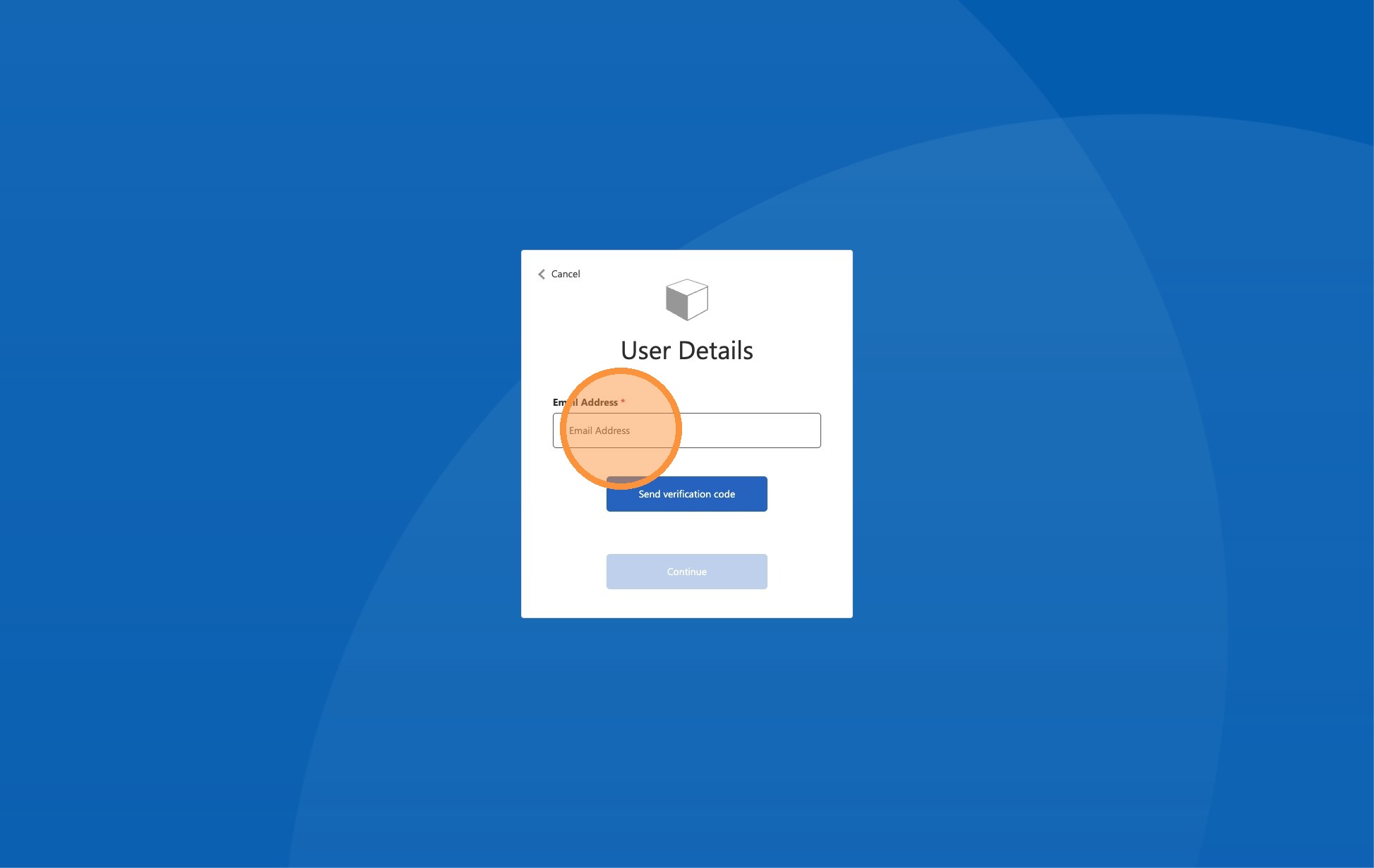 Enter email for password reset