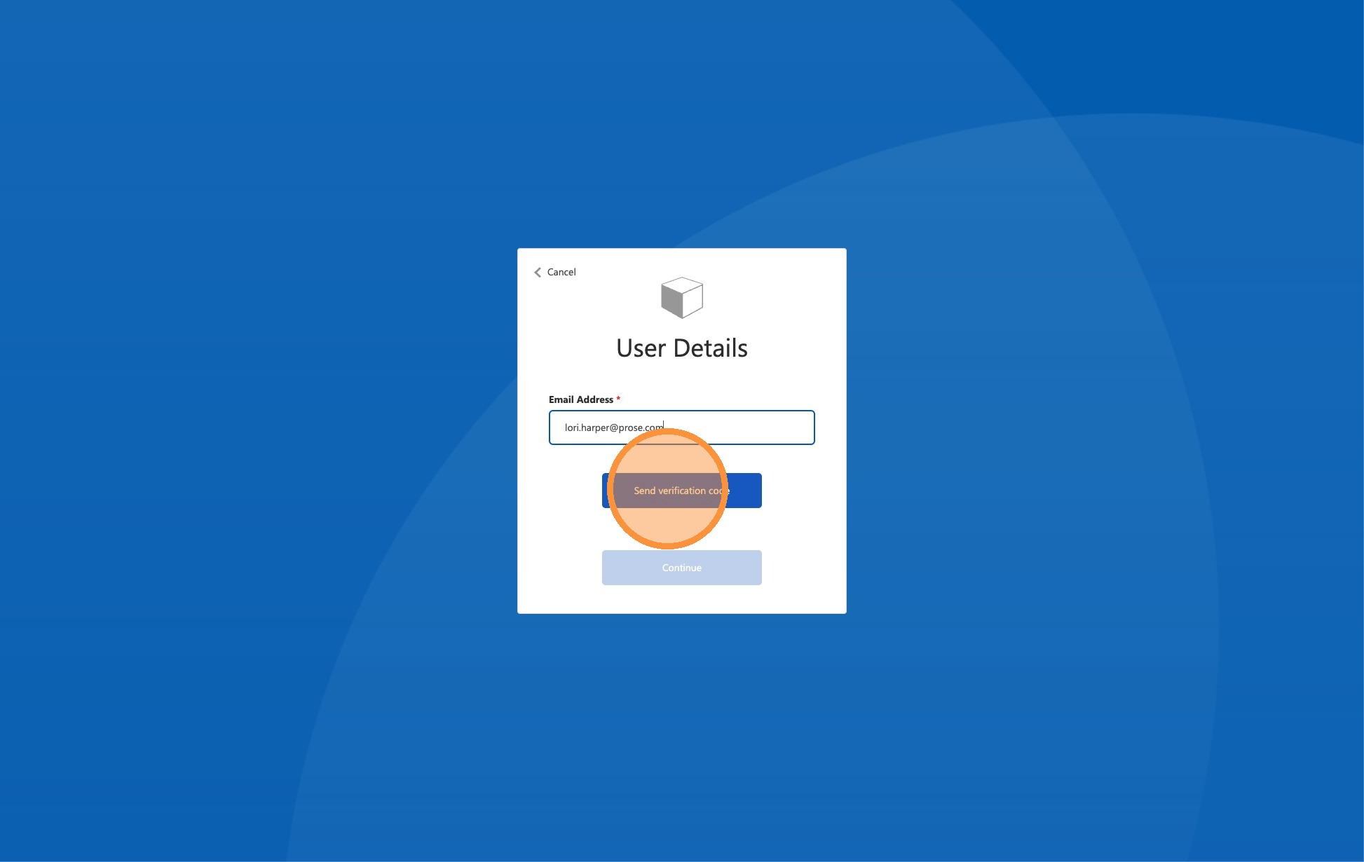 Send verification code button
