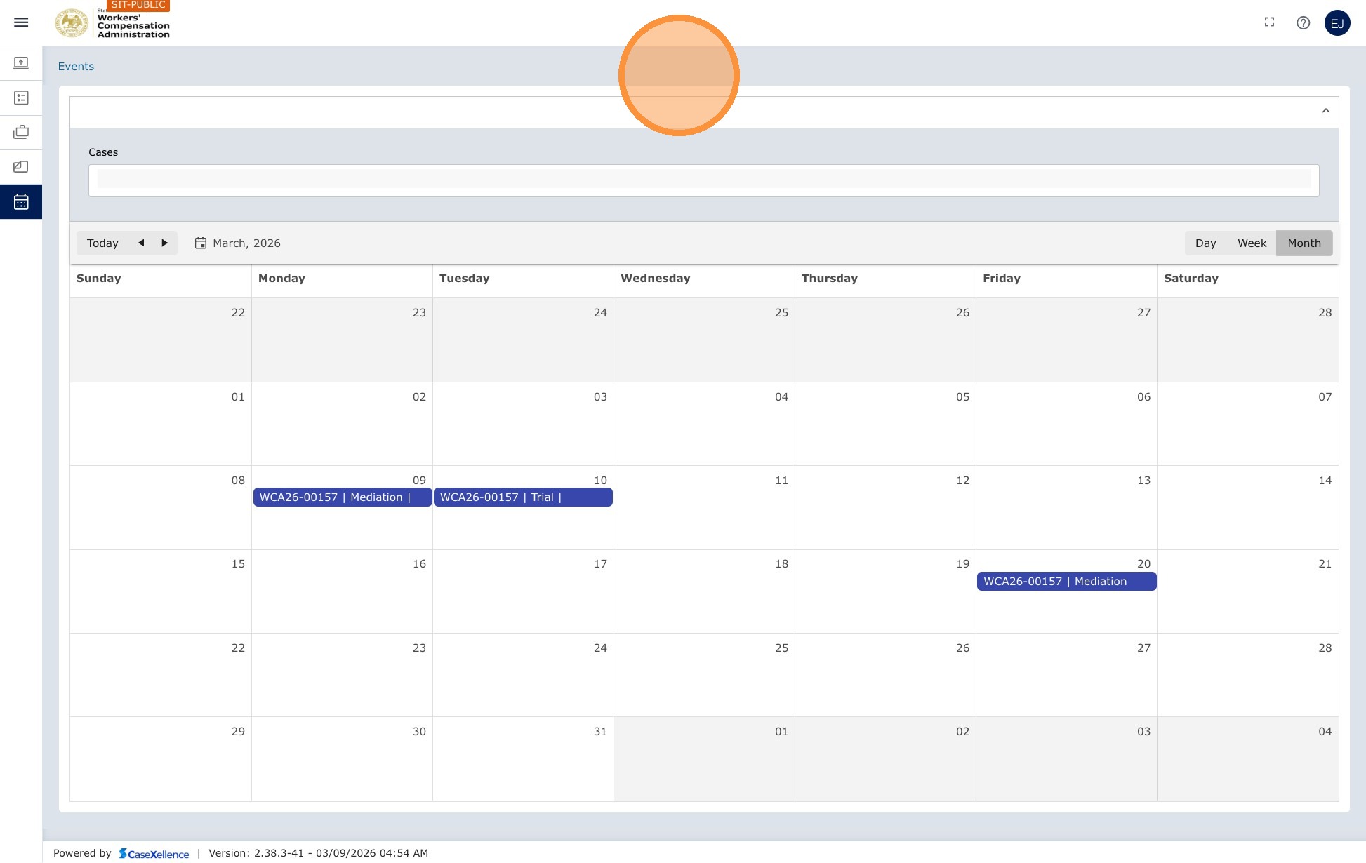 Calendar view