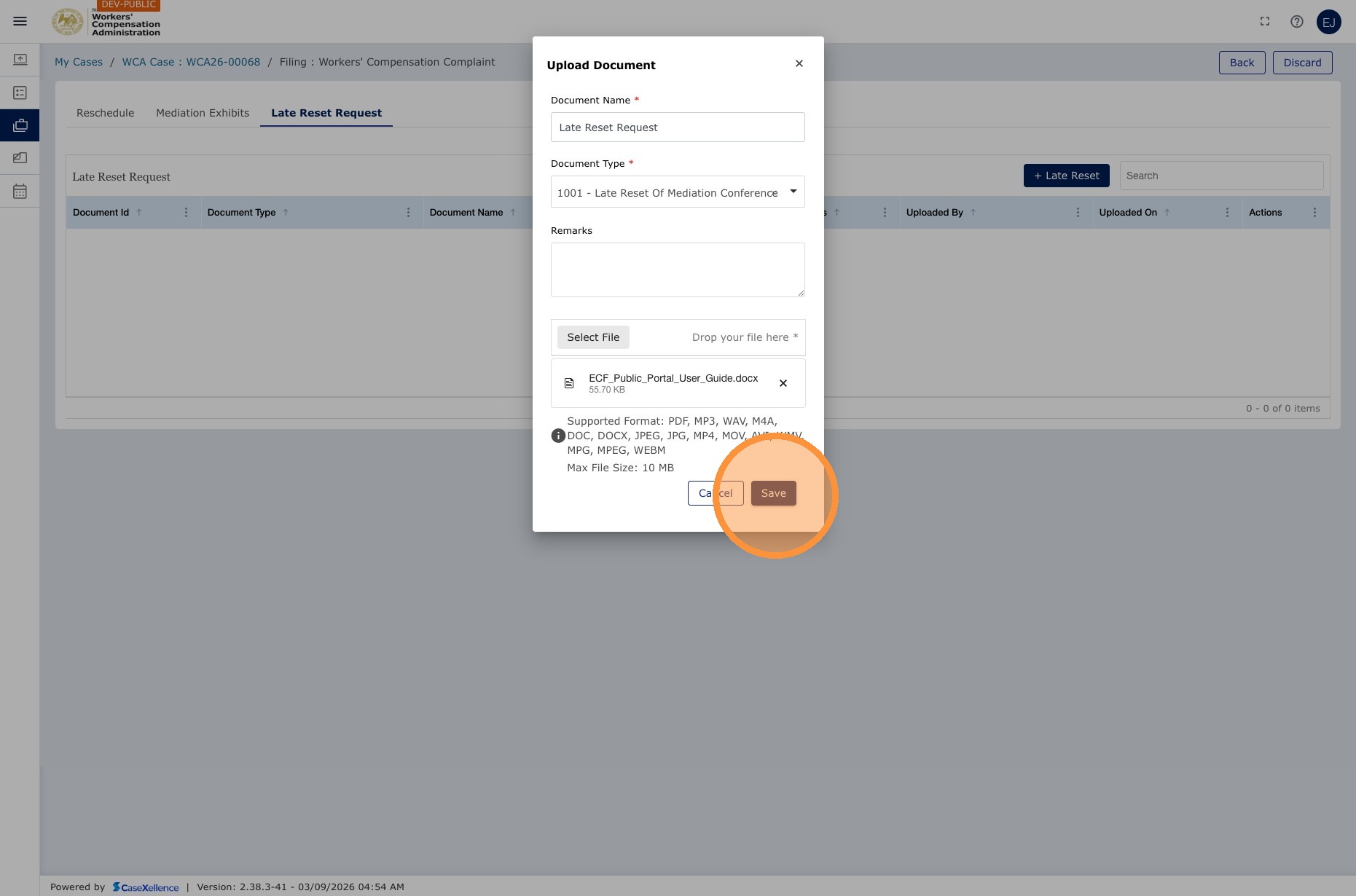 Complete form and Save