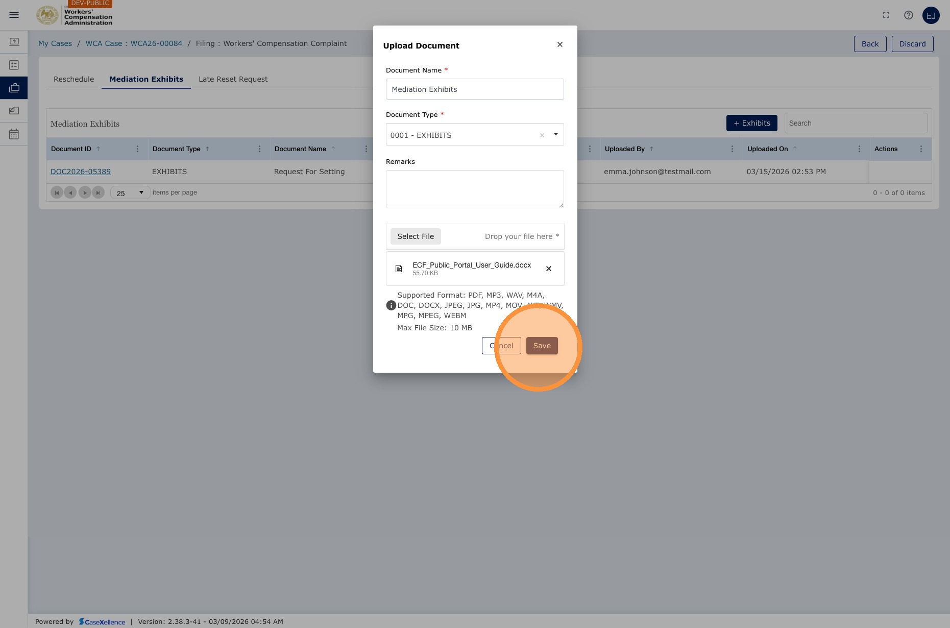 Save exhibits