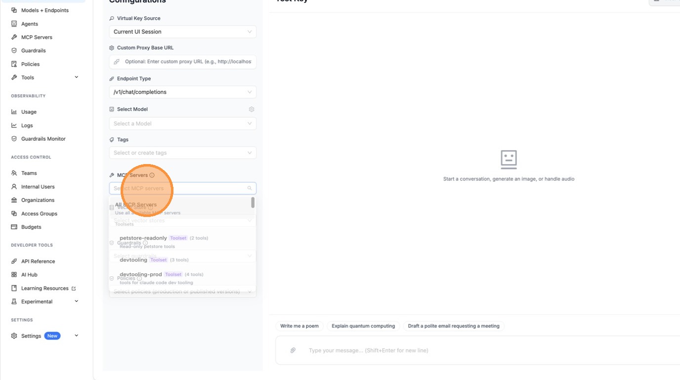 Open MCP server picker