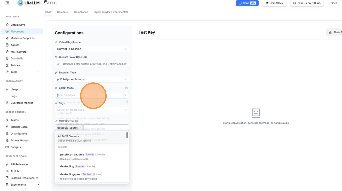 Toolset selected and active