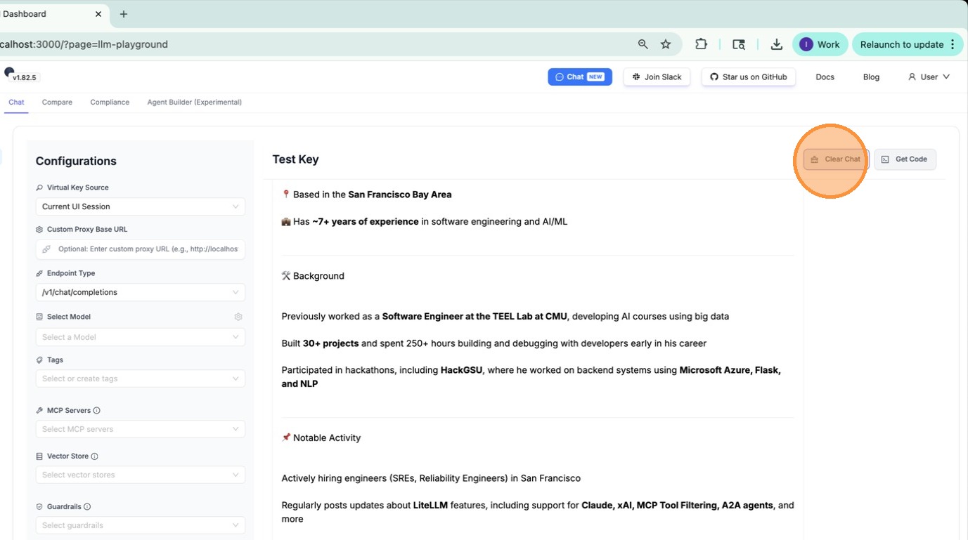 Select MCP servers dropdown