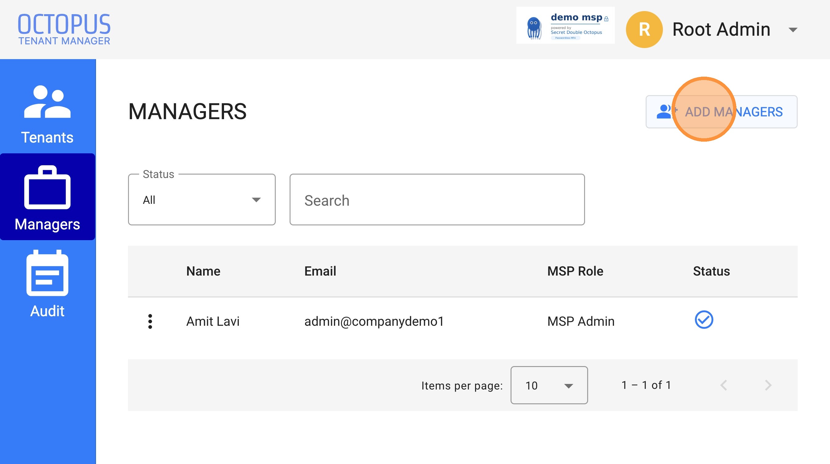 Add managers button