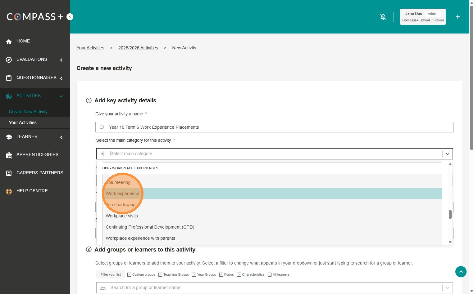 Creating Experience of the Workplace Activities in Compass+ – The ...