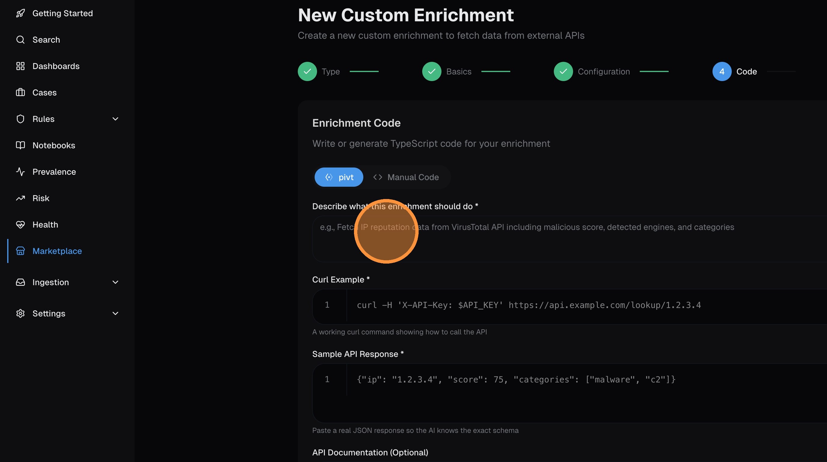 AI or manual code selection