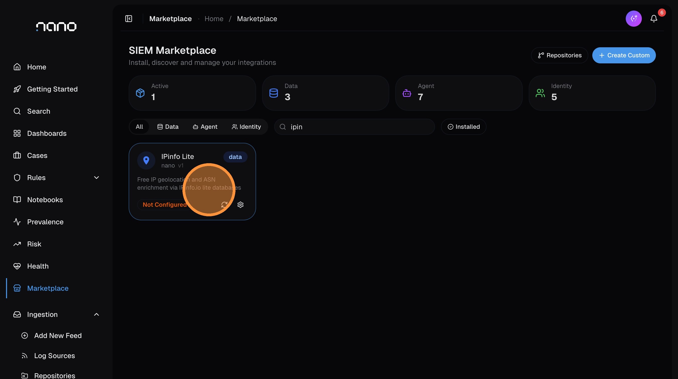 IPInfo Lite card showing description