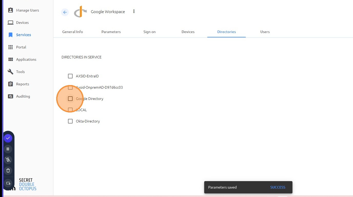 Google Directory selection