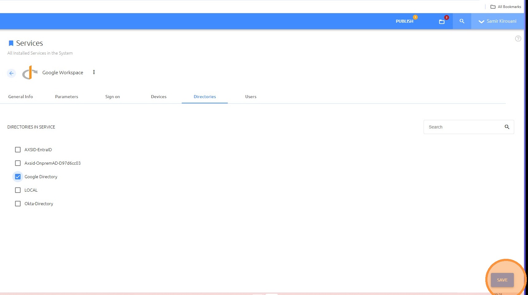 Save directory selection