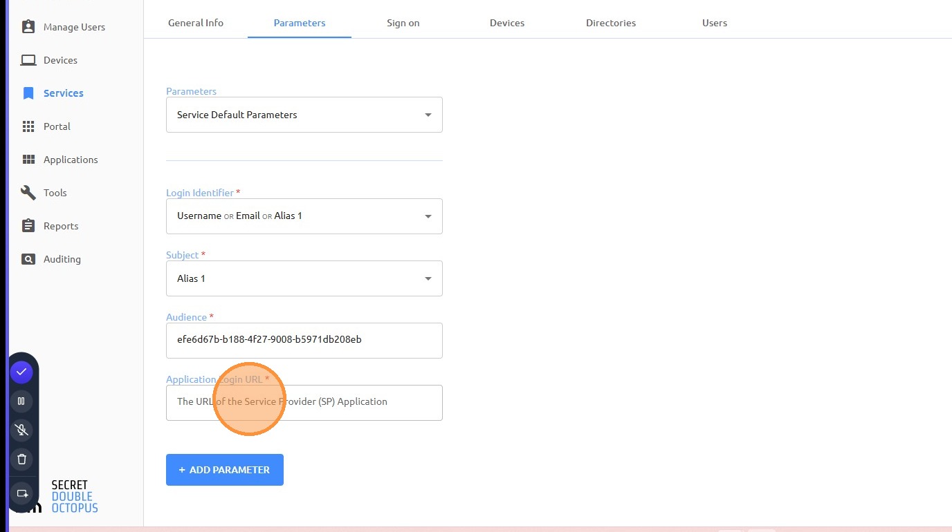 Service provider application URL field