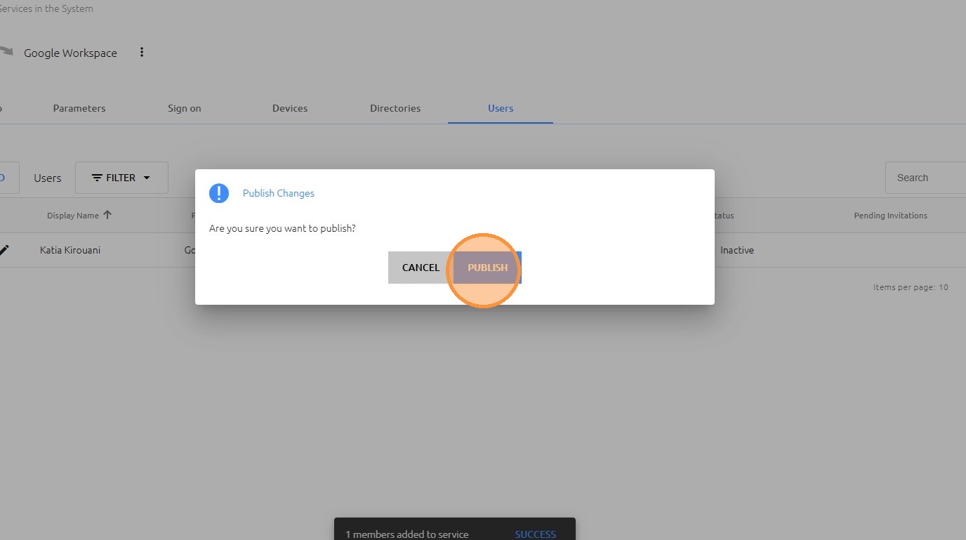 Confirm publish