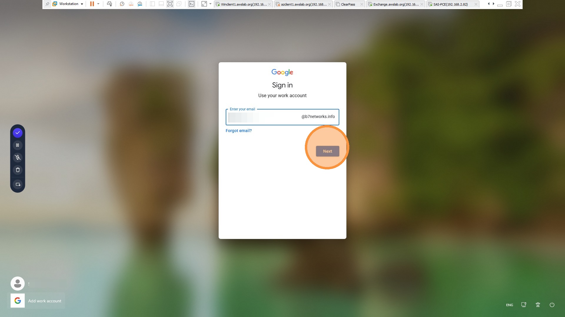 Enter Google email