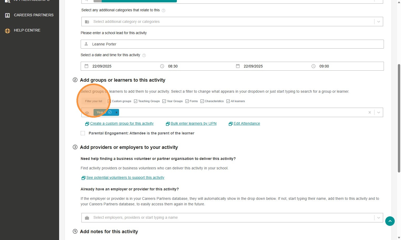 Marking an activity as complete or cancelled and managing attendance ...