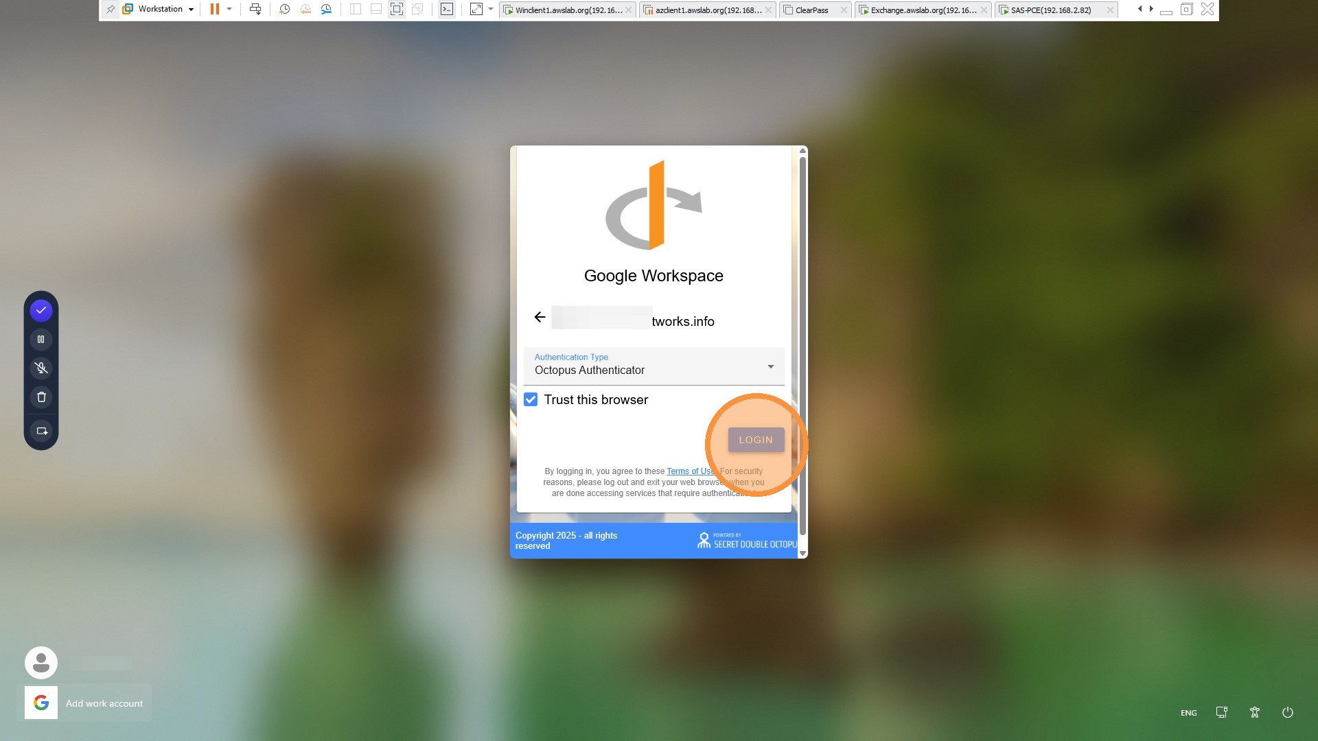 Click login after SDO push