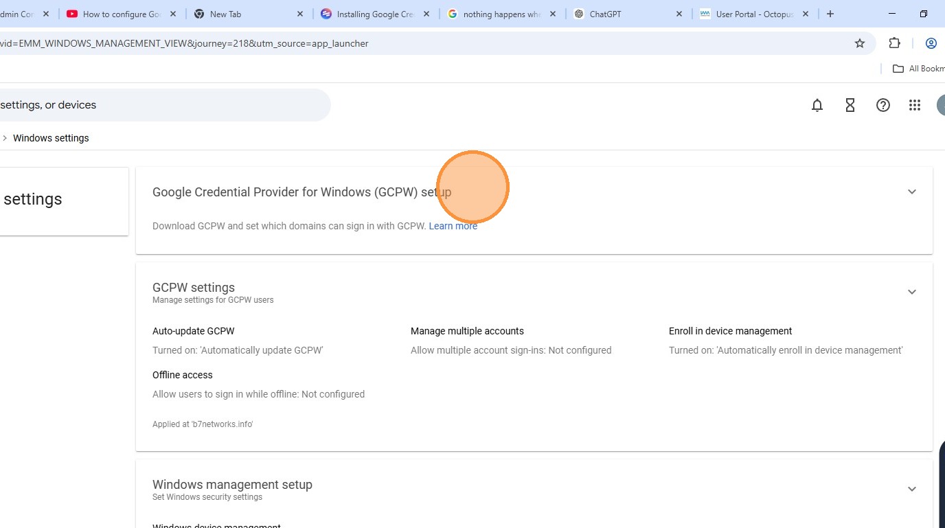 Google Credential Provider for Windows setup