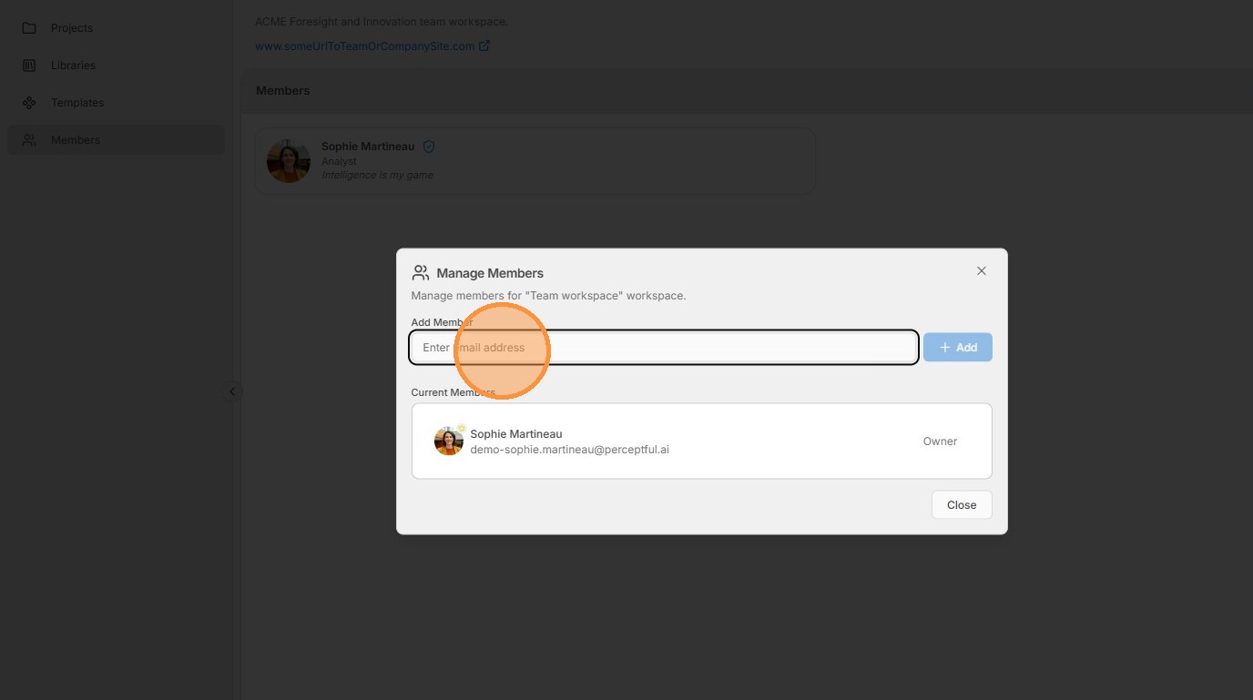 Add a member by email address