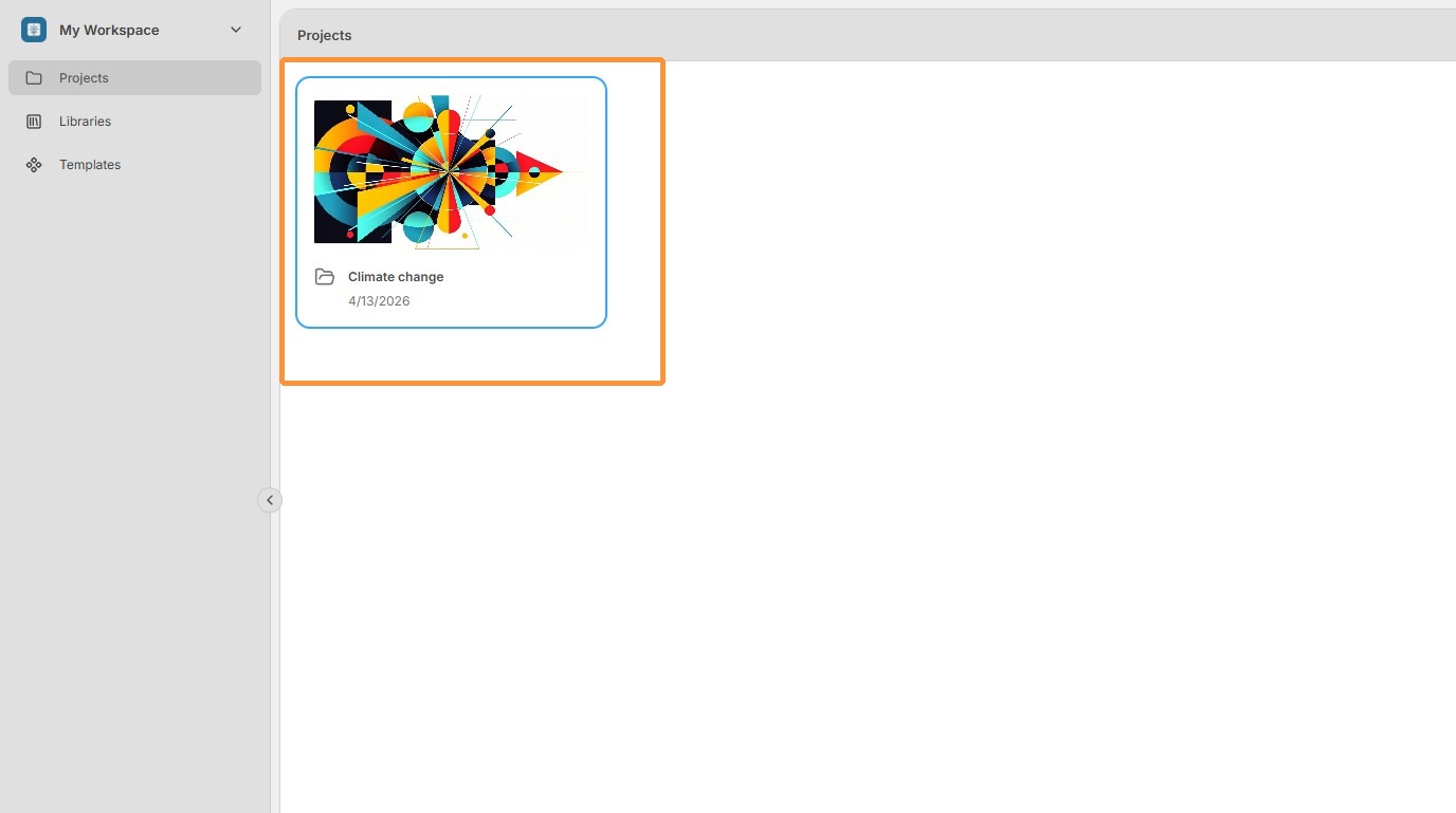Double-click to open your project