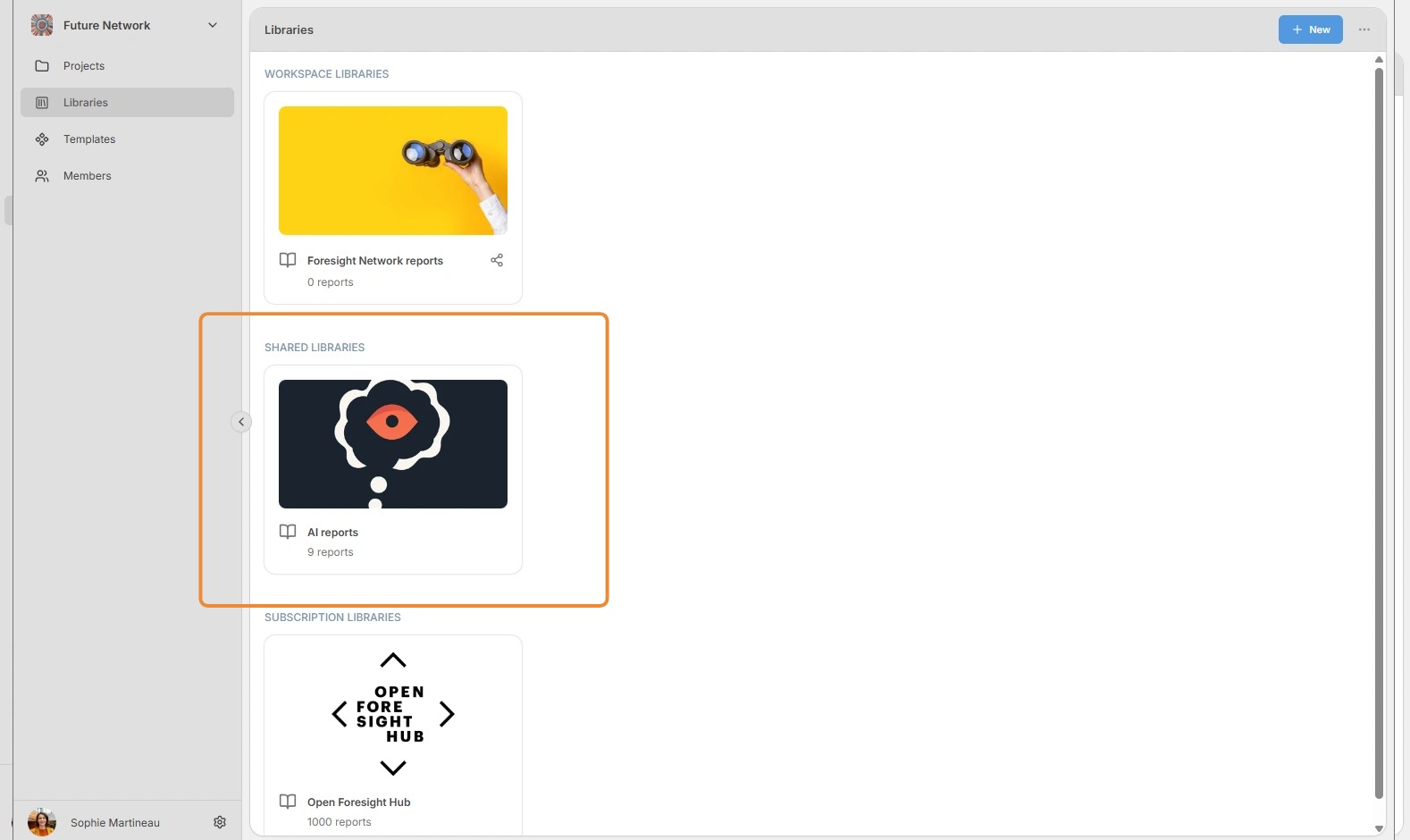 Shared library visible in other workspace