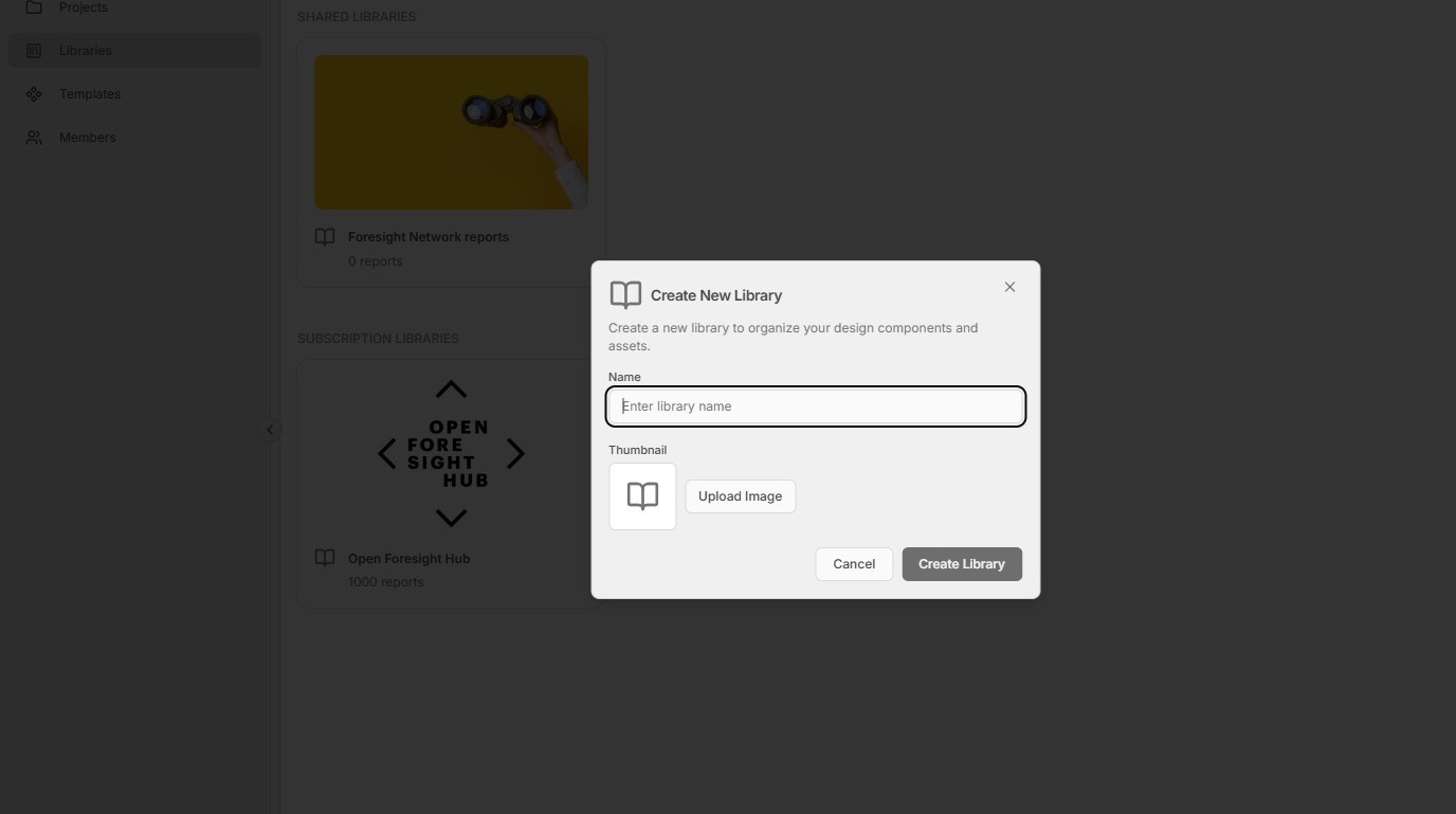 Name the library and click Create Library