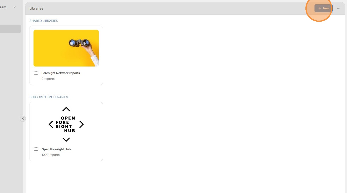 Click + New to create a library