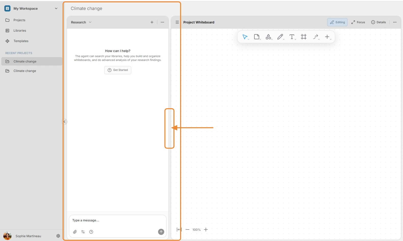 AI chat pane overview