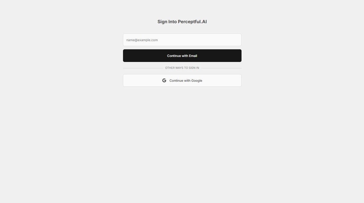 Navigate to Perceptful.AI login page