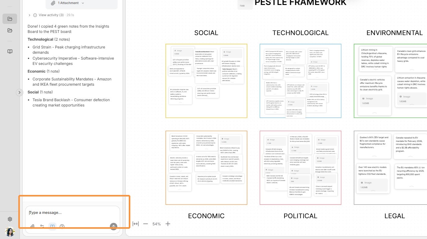 Ask the AI agent to summarize a whiteboard