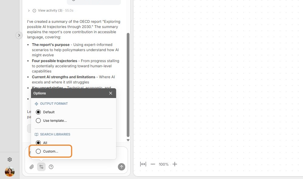 Select Custom under Search Libraries