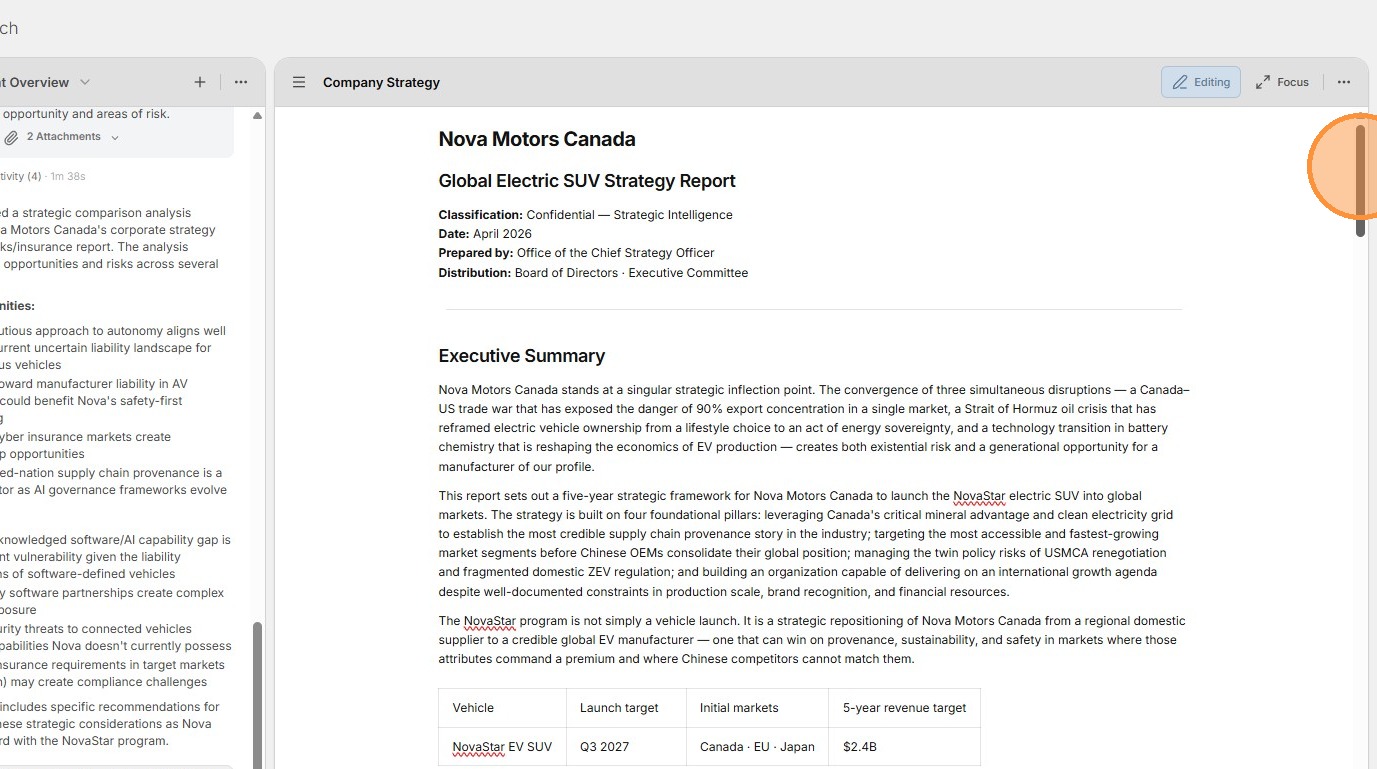 Pasting external content into the document editor