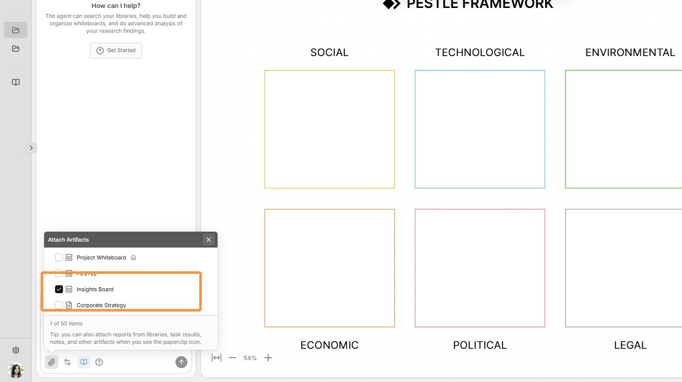 Attach the Insight Board and instruct the AI agent