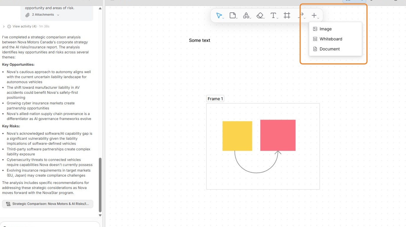 Add images and child artifacts to the whiteboard