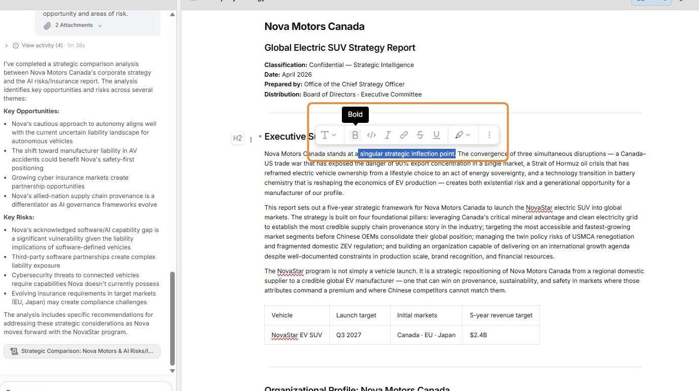 Text selection context menu