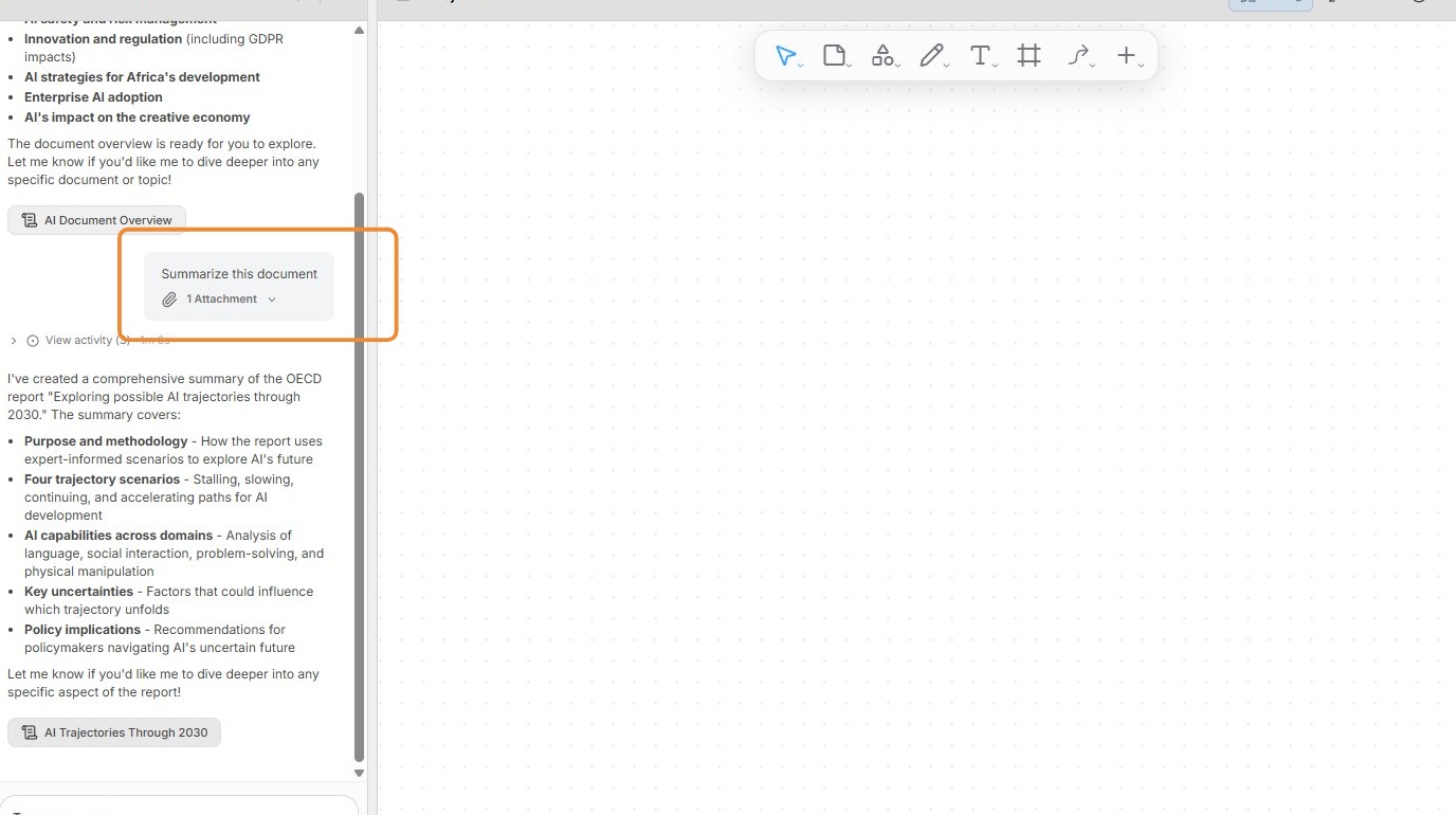 AI agent summarizing an attached document