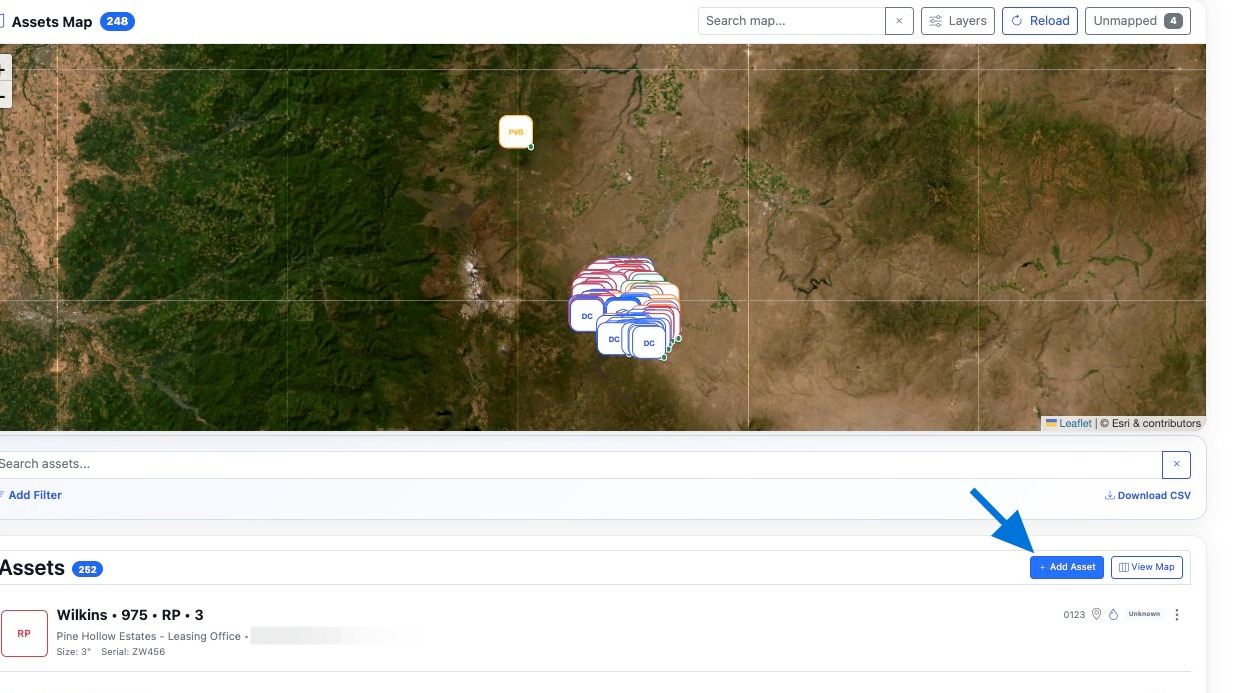 Click Add Asset to begin creating a new asset or assembly record