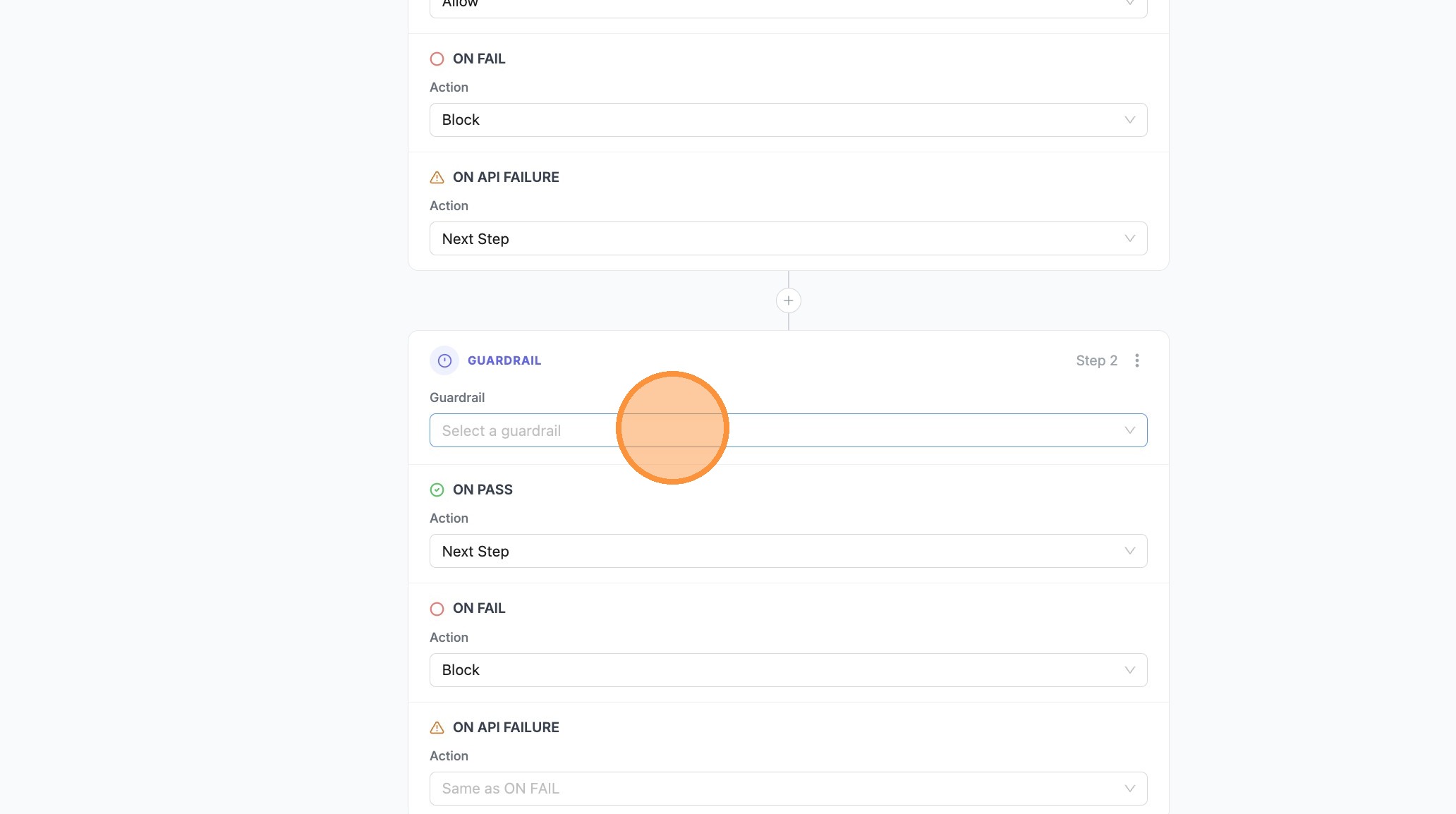 Second step — guardrail search