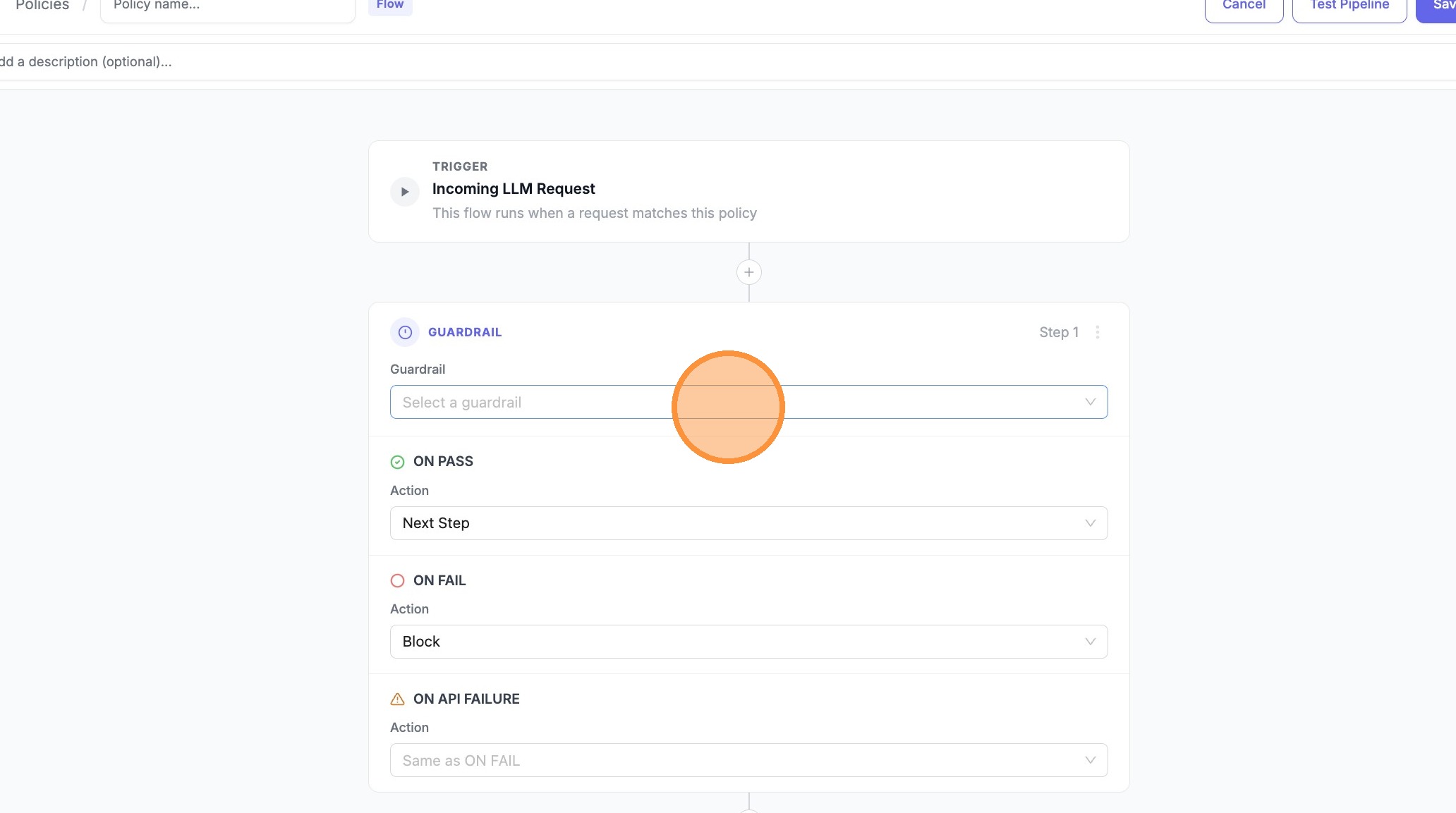 Select first guardrail — search field