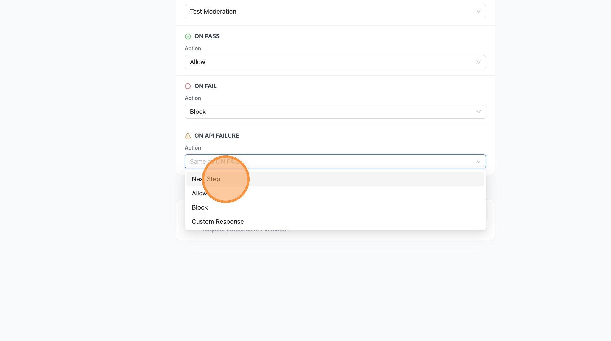 ON FAIL or branch — Next Step