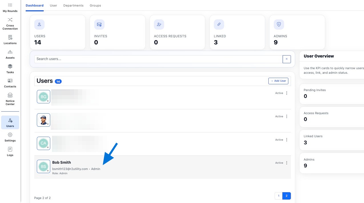 Open the newly created user to view the full record